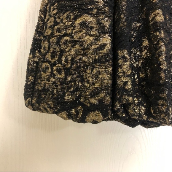 NWT ASOS Leopard Print Black and Gold Shiny Skirt Women’s Size 2 - Picture 3 of 10